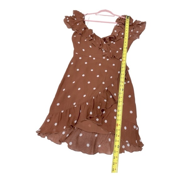 NICHOLAS
Rust Spot Wrap Frill Mini Dress US size 6 - Picture 10 of 17